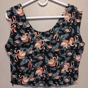 Flamingo Pattern Crop Top